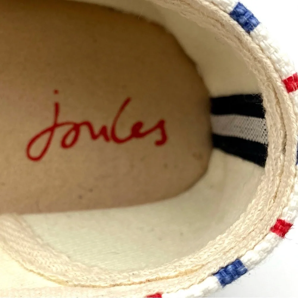 Joules Shelbury Striped Espadrille Flats Women’s Size 10 Canvas Slip On Nautical
